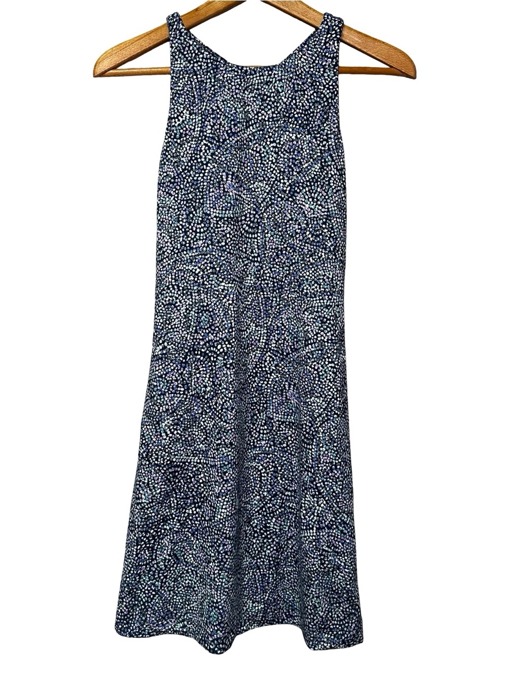 Title Nine Blue Mosaic Print Mini Dress Size Small Bia Dress Pickleball Tennis